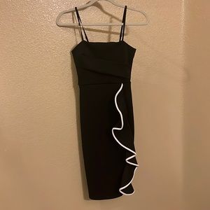 Lipsy black dress with ruffle trim! Us size 2!!